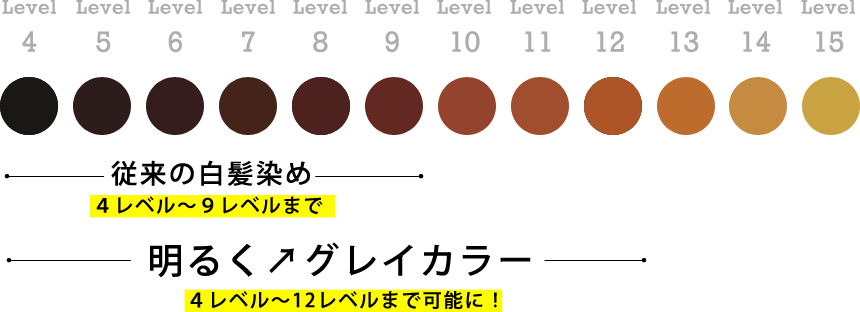 明るさの違いのレベルチャート